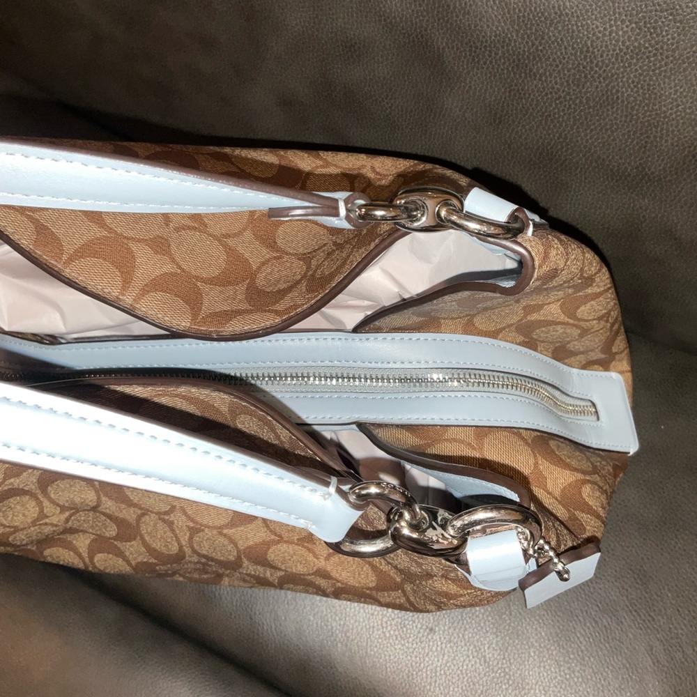 Coach Hallie Shoulder Hobo Bag in Signature Canvas - Picture 10 of 15